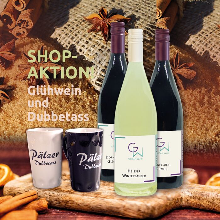 Bestellung im Shop - Aktion Glühwein + Dubbetass